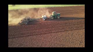 John Deere 8450 with a 30ft seeder
