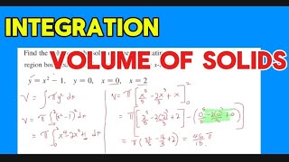 Integration: volume of solids rotating around x axis #calculus #exam #education #school