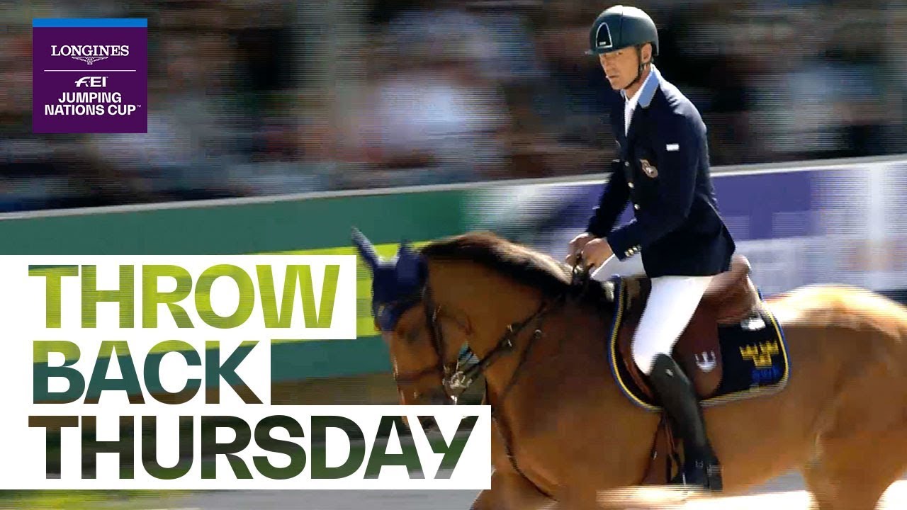 Sweden puts serious pressure on Switzerland #ThrowbackThusday | Longines FEI Jumping Nations Cup™ horseshoe bend