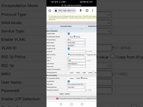 how to Huawei Gpon Epon modem PPPEO setting