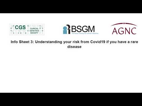 Covid19 and Rare Disease: information sheet 3 Understanding your risk from Covid19