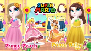 My talking angela 2 👛Princess Peach 🆚 Princess Daisy 💛 Mario Bros Princess Cosplay🌈🎀