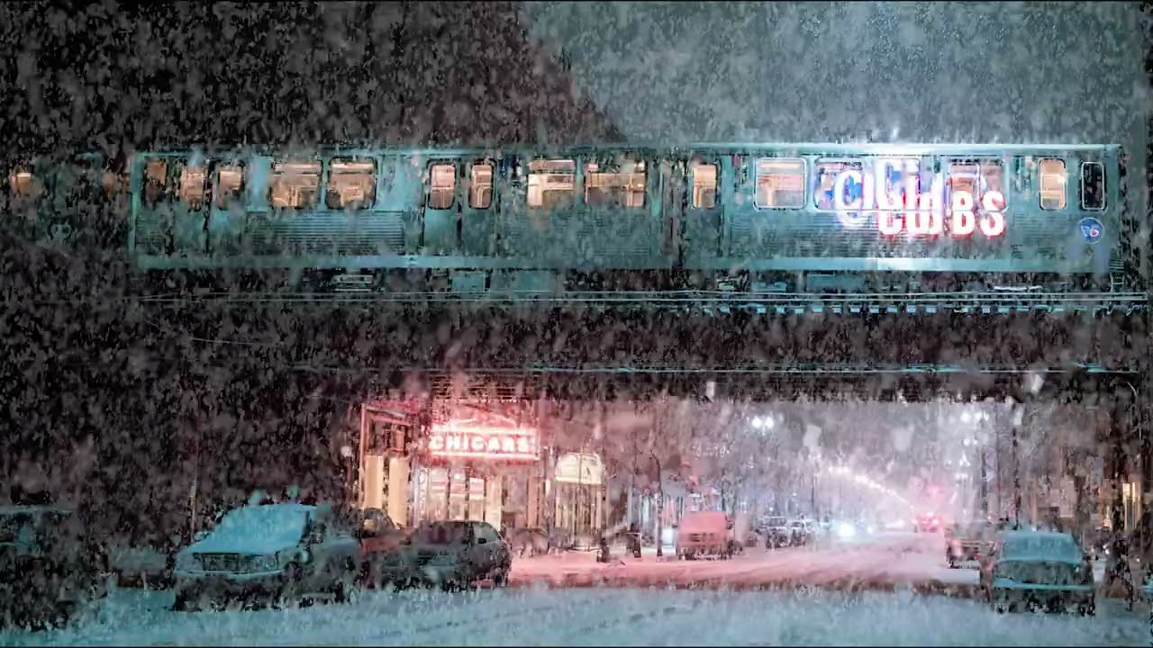 Late Night Under the Tracks 🚇❄️ | Heavy Snow & Distant Traffic Ambience