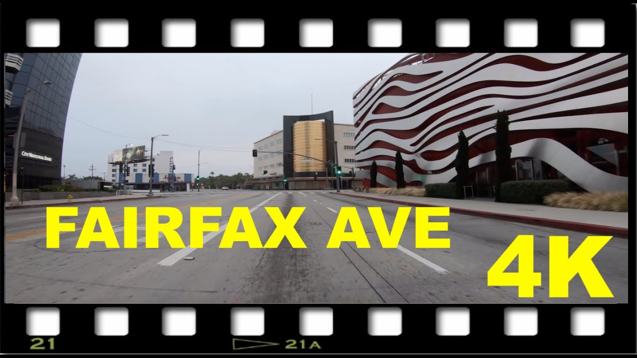 Fairfax Ave 4K: Driving in L A  Pt47