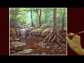 Acrylic Landscape Painting in Time-lapse / Forest Waterfall / JMLisondra