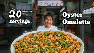 INSANE $100 Oyster Omelette Challenge! | 20 Servings Eaten! | Singapore Street Food Mukbang!