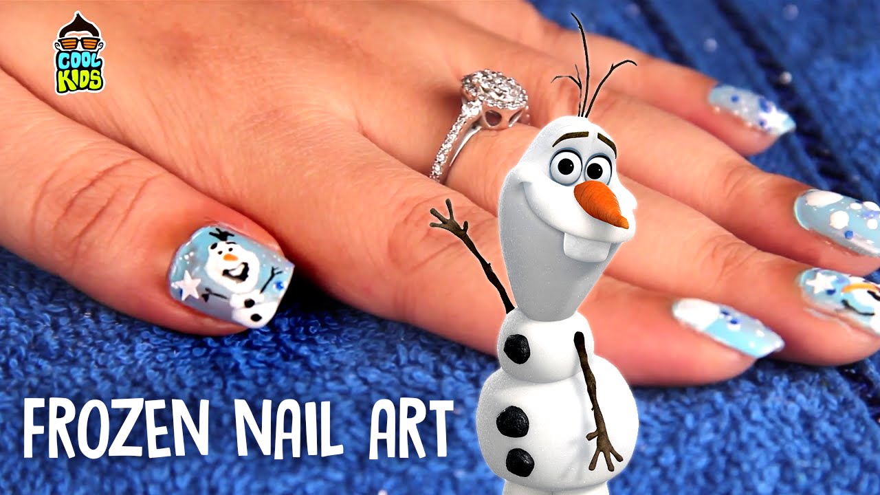 7. "Cartoon Olaf Nail Art Tutorial" - wide 3