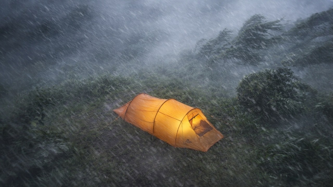 How Many Storms Has It Been⁉️Solo Camping in Heavy Rain with Legend Tent