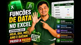 Funções de Data no Excel | Aprenda HOJE, DIA, MÊS, ANO e DATAM Passo a Passo