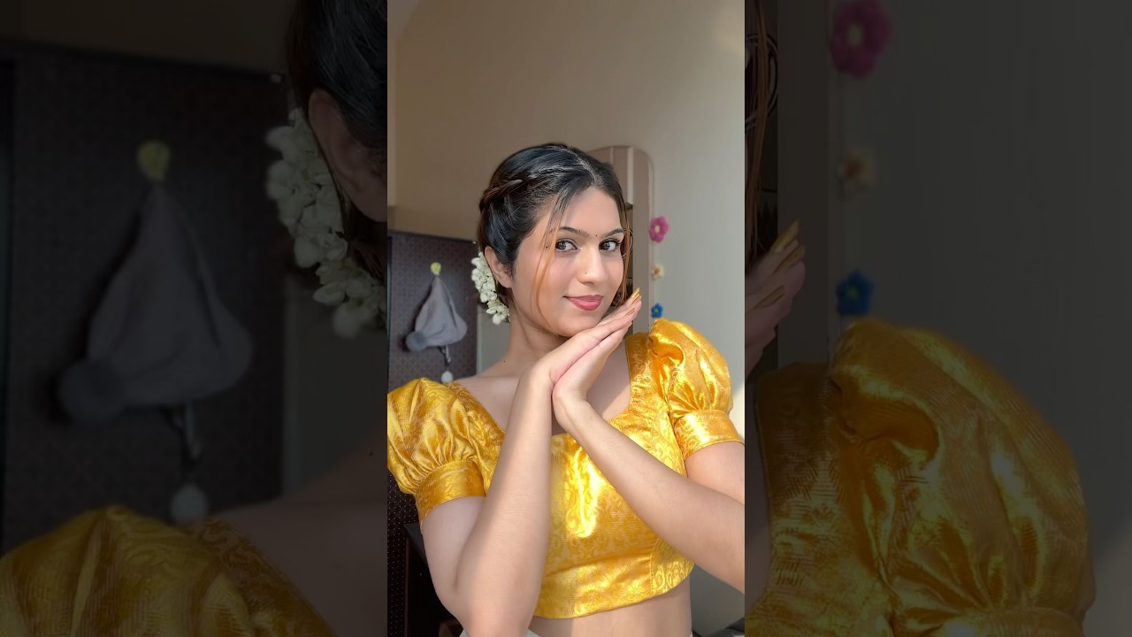 Customized Half Saree 💛🪷 Onam Series 🌼 | Malayalam | #explorepage #halfsaree #dhavani #onam