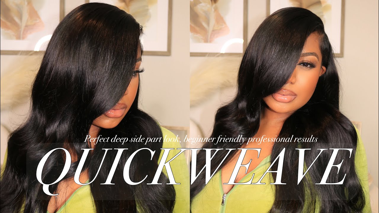 SIDE PART QUICK WEAVE ON NATURAL HAIR TRANSFORMATION - YouTube | Quick weave  hairstyles, Weave bob hairstyles, Quick weave hairstyles bobs