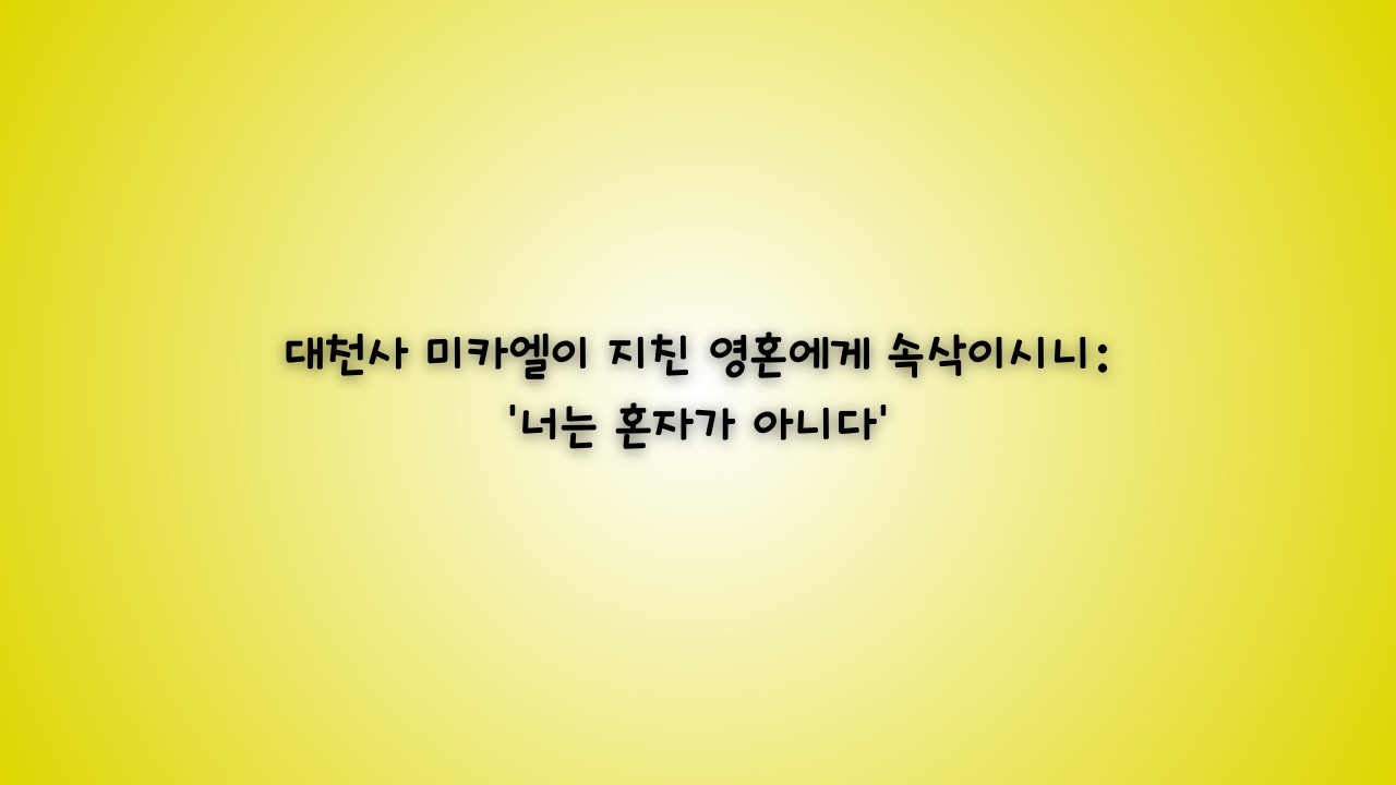 선택받은 자 - 침묵하고 경청하라 — 대천사 미카엘이 고군분투하는 영혼에게 평온의 메시지를 전한다