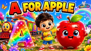 A for Apple 🍎 | ABC Alphabet Train Learning for Kids | RebitKids Educational Cartoon