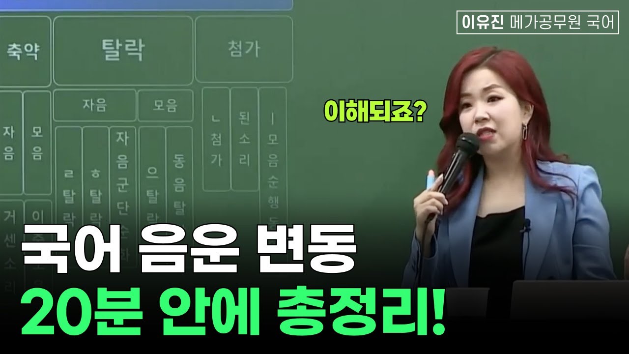 국어 음운변동 20분 총정리ㅣ이유진 국어 메가공무원