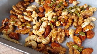 Sweet and Spicy Roasted Nuts | Snack Ideas | Sweet & Spicy Nut Mix