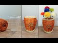 con VASO DESECHABLE hacer un hermoso florero decorativo - manualidad con un vaso plastico