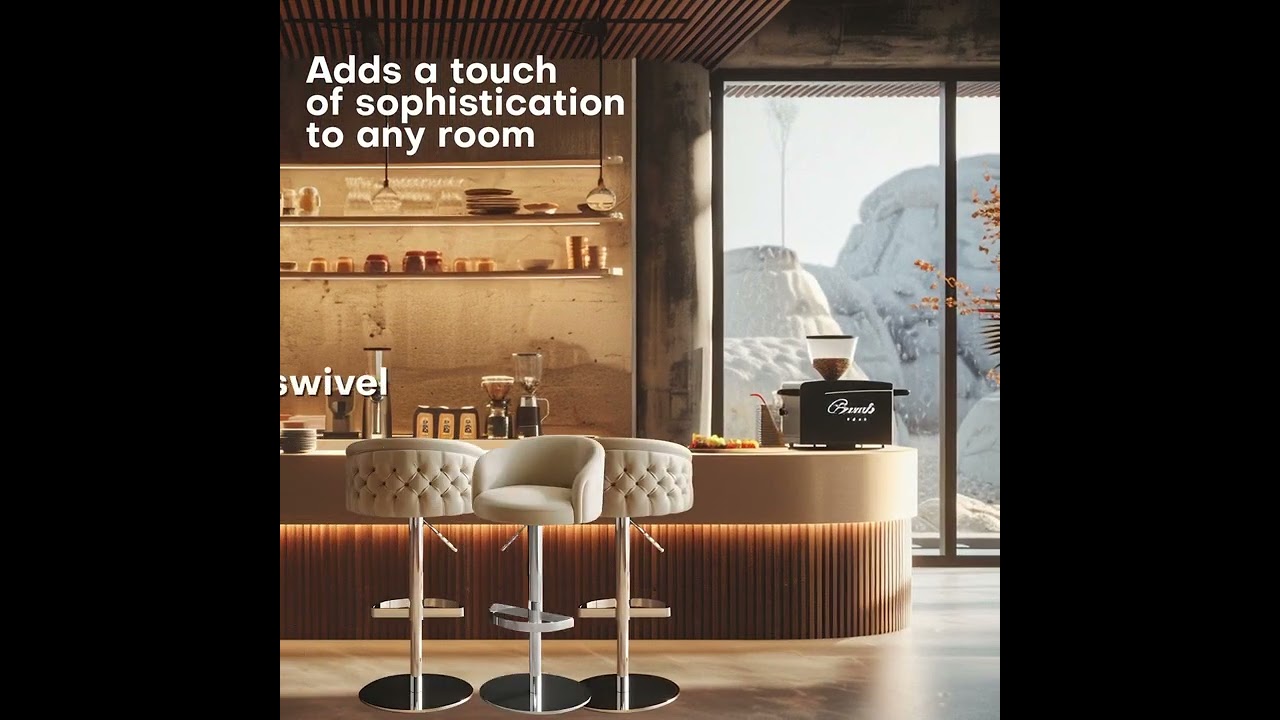 Modern Minimalist Swivel Bar Stool – Adjustable