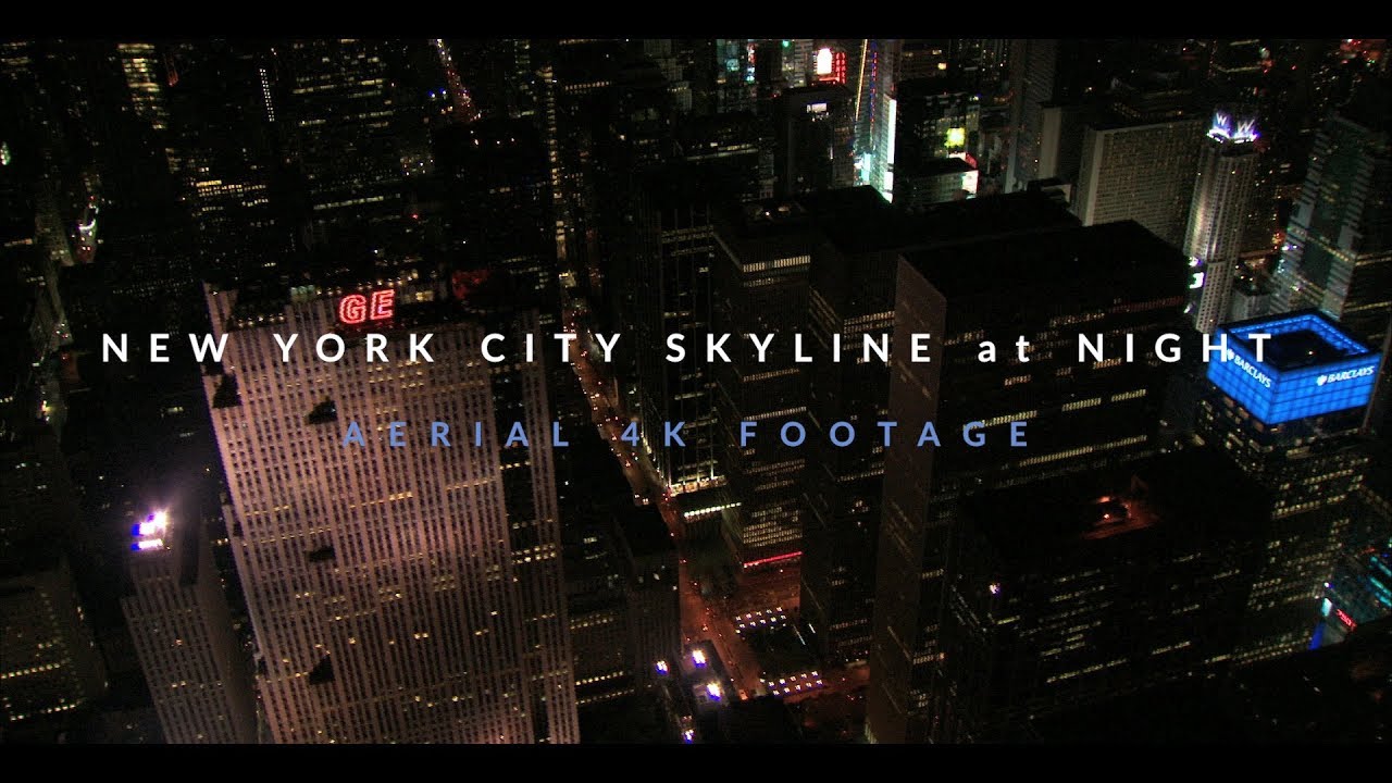 New York City Skyline at Night 4K Drone Footage - YouTube