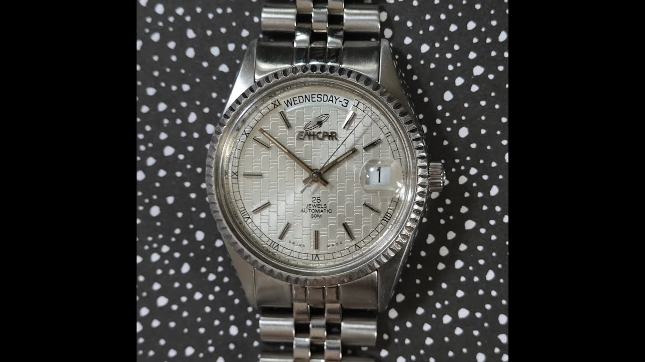 Мужские винтажные автоматические часы Enicar Day Date 1982 года выпуска с очень классным цифербла...