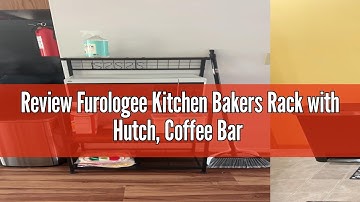 Review Furologee Kitchen Bakers Rack with Hutch, Coffee Bar Station 4 Tiers, Microwave Oven Stand wi