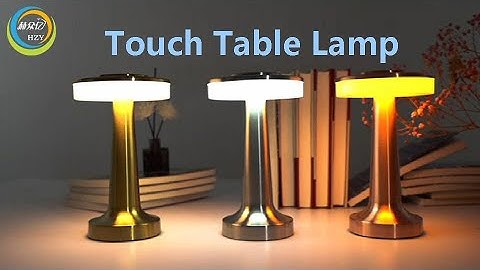 Portable rechargeable metal desk lamp touch stepless dimming 3 color changes bedroom night lamp