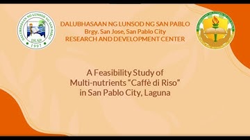 FEASIBILITY STUDY VIDEO PRESENTATION