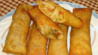 Veg Spring Rolls With Homemade Sheets | Vegetable Spring Roll | Spring Roll Recipe