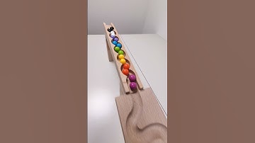 marble Run Race ASMR #192 Wooden Wave Course Colorful Marbles   #marblerun #marblerunrace #asmr