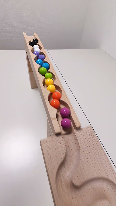 marble Run Race ASMR #192 Wooden Wave Course Colorful Marbles   #marblerun #marblerunrace #asmr