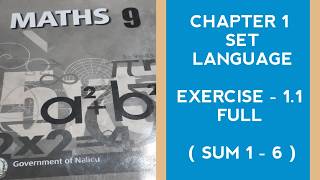 9th Maths Ex 1.1 sum 1 to 6| Chapter 1