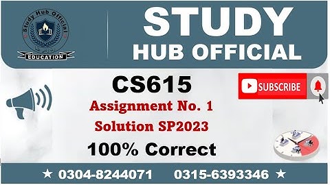 CS615 Assignment 1 Solution Spring 2023, CS615 Assignment 1 solution 2023, CS615 assig 1 solution