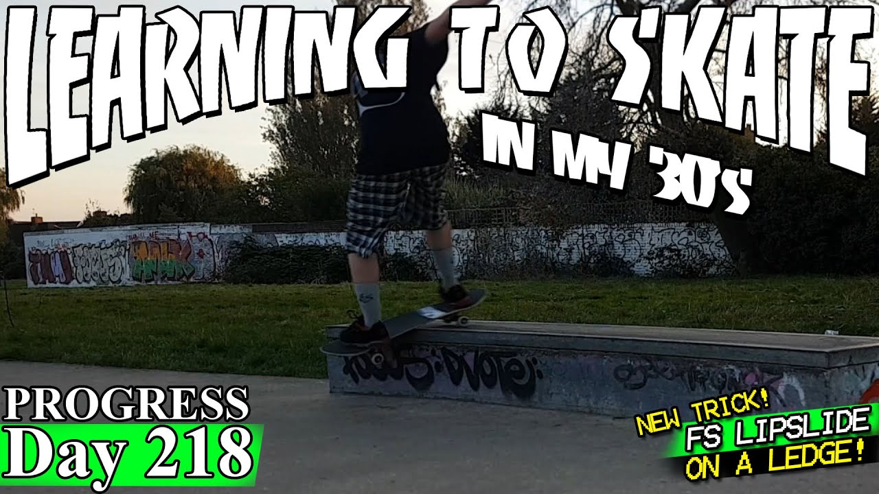 Day 218 FS LIPSLIDE ON LEDGE UNLOCKED Learning to skateboard in my