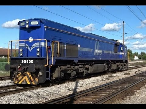 HZ Diesel locomotive class 2063 003 at full throttle. HŽ Cargo lokomotiva 2063 003 