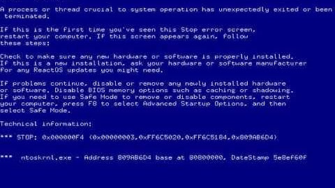 Crashing ReactOS using Process Hacker 2 | VirtualBox