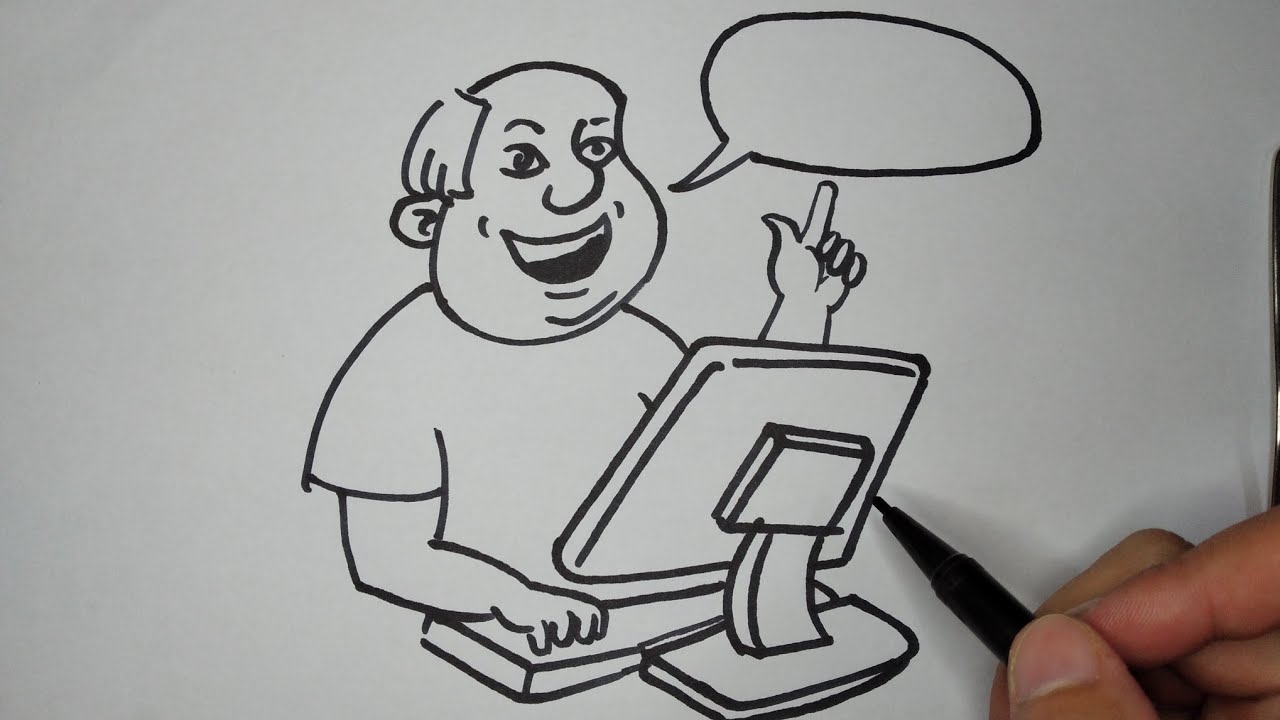 Cómo dibujar un cajero/How to draw a cashier YouTube