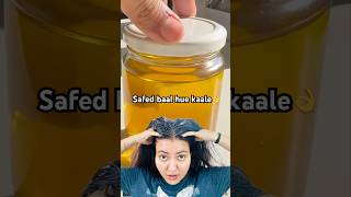 Grey Hair Oil for long Black Hair✨ #preityprerna #haircare #greyhair #shorts