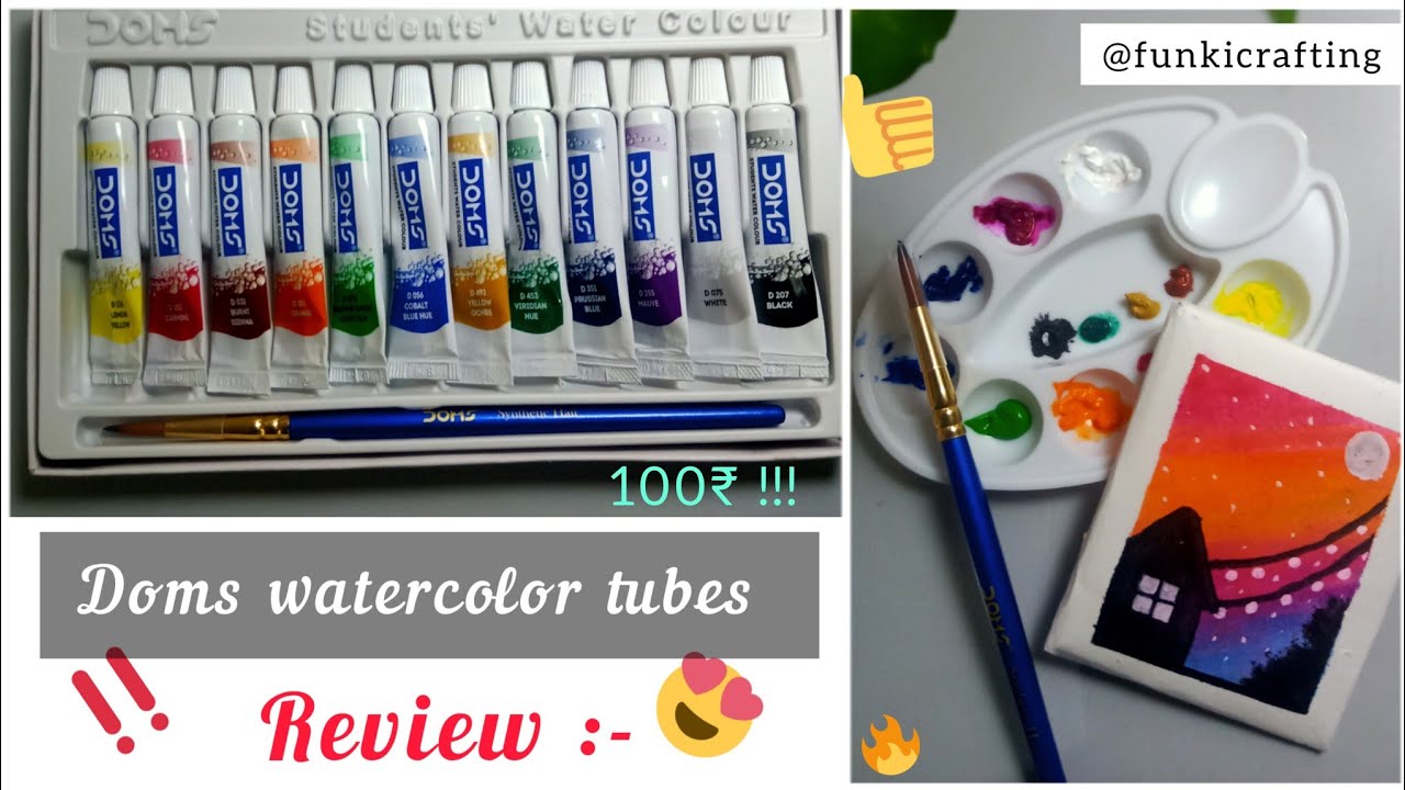 Doms Watercolor Tubes Review!!! | Trying cheap Watercolor. - YouTube