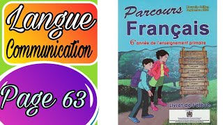 PARCOURS FRANÇAIS 6ÈME ANNÉE PRIMAIRE PAGE 63 LE FUTUR SIMPLE