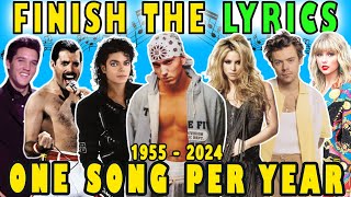 Finish The Lyrics  One Song per Year 1955  2024 Music Mega Quiz
