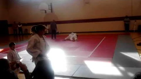 Aaron Smathers fighting in a judo competition