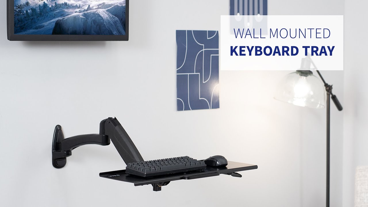 Heavy-duty Steel Slatwall Keyboard Arms (Pair), Telescoping Arms From 12 to 18 and Downward Angle is Adjustable to 15°, 30°, and 45° - Manufacturer Direct - (Quantity 1) (1, Black