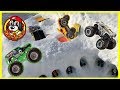 Monster Jam Toy Trucks ULTIMATE SNOW GARAGE & RAMP ARENA (ft. LIVE FREESTYLE SHOW HIGHLIGHTS!!)