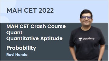 MAH CET Crash Course Quant - Probability | Quantitative Aptitude | Ravi Handa | Unacademy CAT