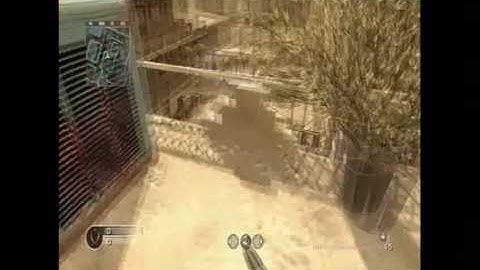 Call Of Duty 4 Glitches- Backlot out of map and on top of roofs.