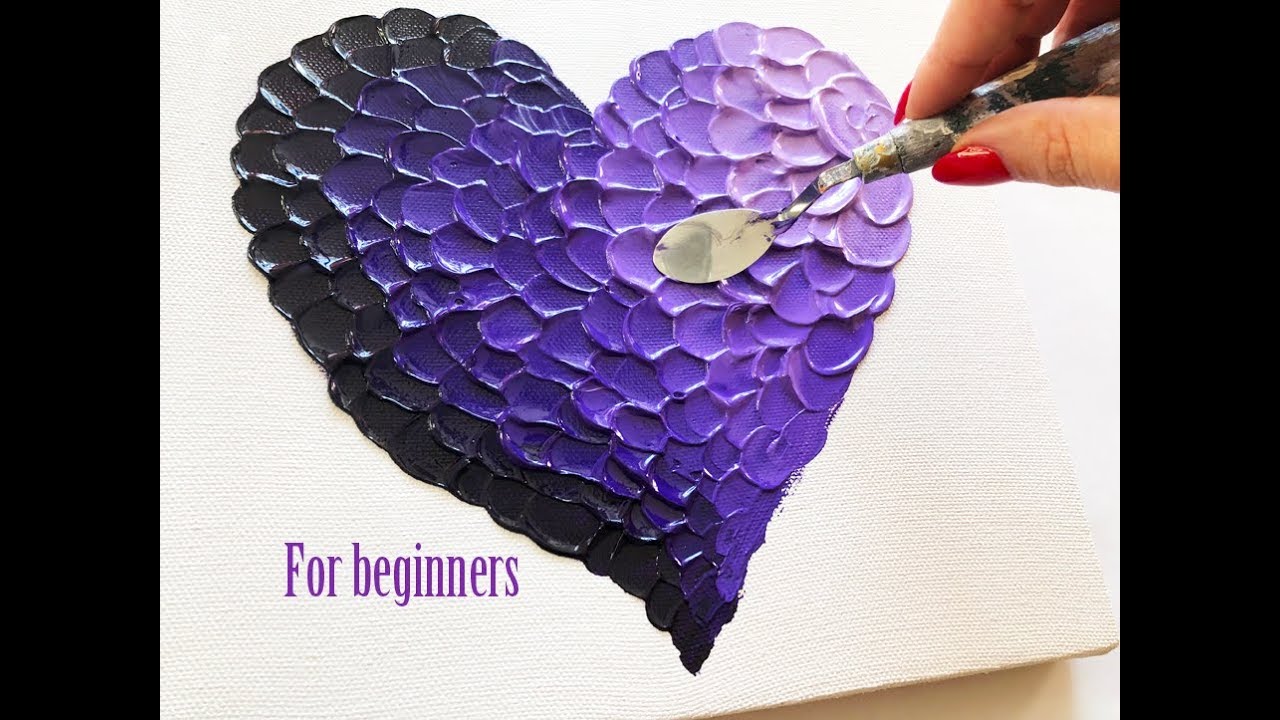 Heart Painting - Step By Step Acrylic Painting - Free Online Tutorial