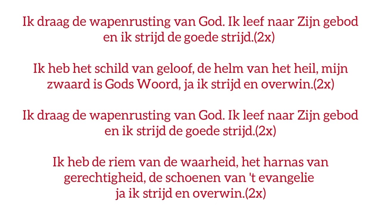 Ik draag de wapenrusting van God 
