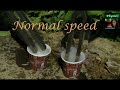 Tuning forks with 2 cups of water (normal speed)