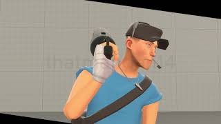 Scout turns into sentry while male_09 from hl2 slightly floats doing Mannrobics