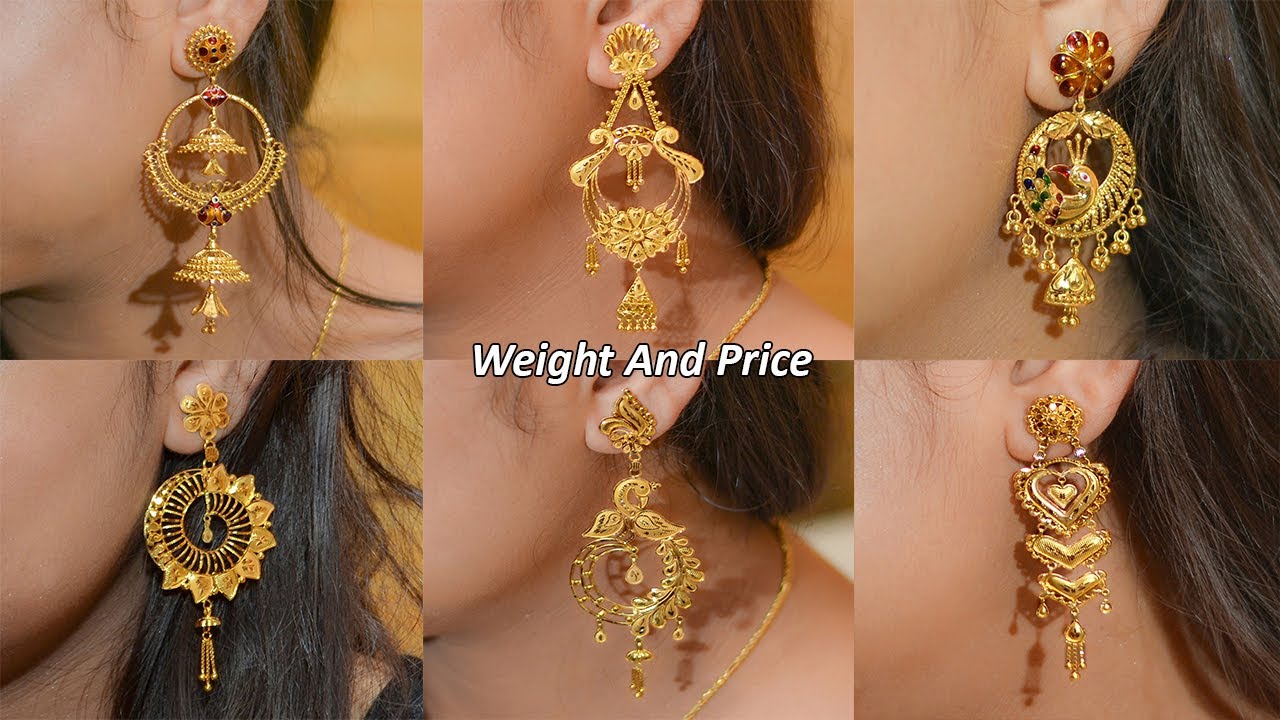 Beautiful Big Gold Earring Designs With Light Weight || Apsara ...