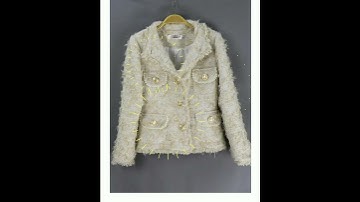 Designer Inspired Gold Buttons Pockets WOOL Tweed Jacket Only for Women
